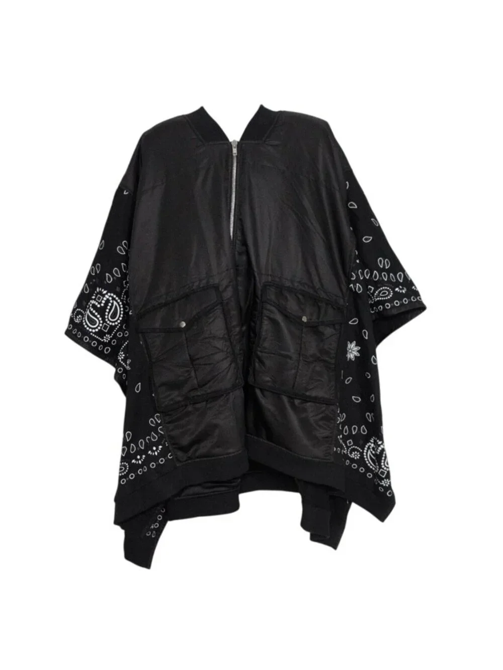 Jonny Cota Bandana Mountain Poncho Adult One Size Black Kimono Full Zip NEW